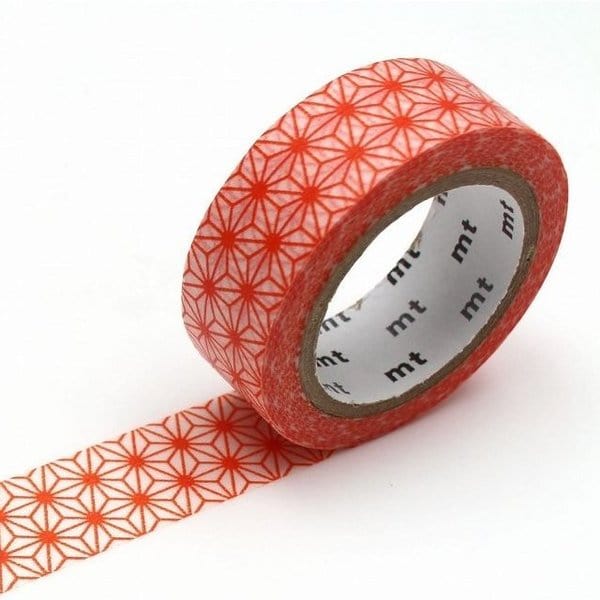 mt Washi Tape - 15mm wide - asanoha akadaidai