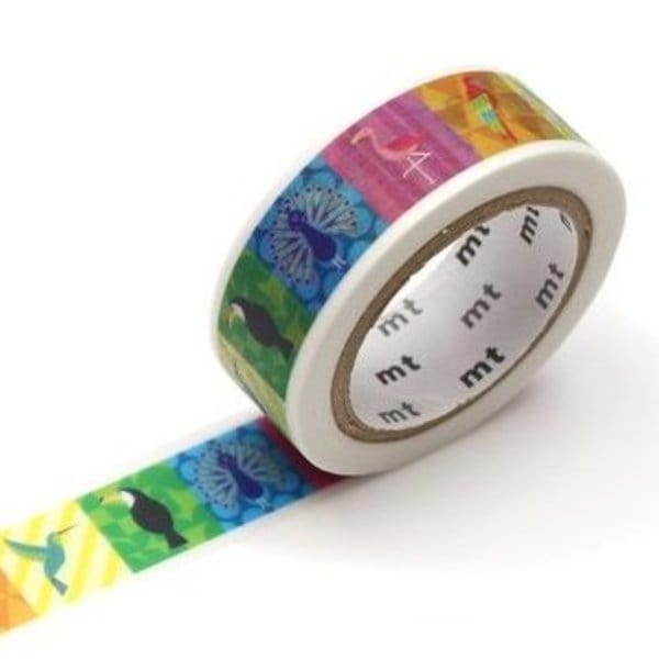 mt Washi Tape - 15mm wide - colorful bird