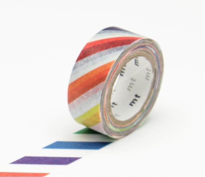 mt Washi Tape - 15mm wide - colorful stripe