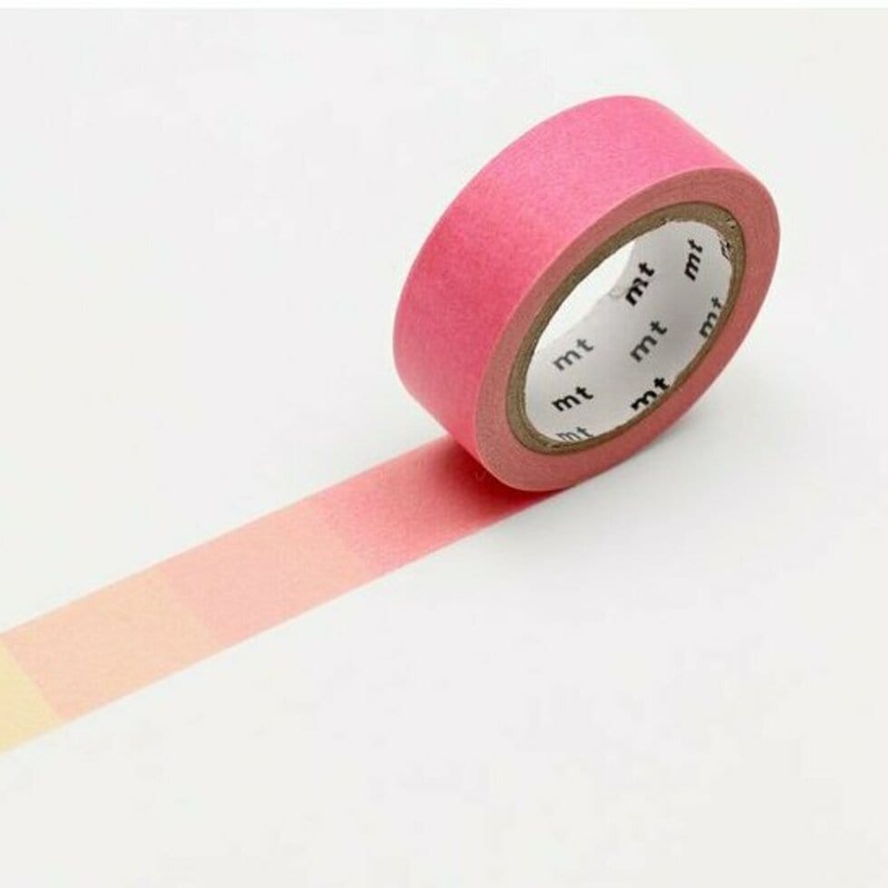 mt Washi Tape - 15mm wide - Fluorescent Gradation Pink x Green