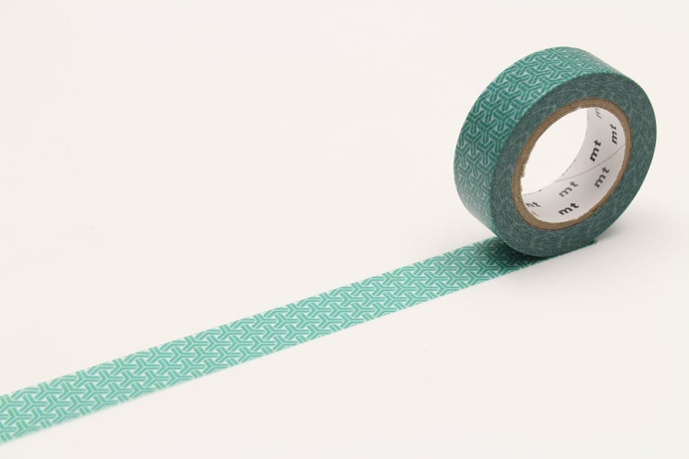 mt Washi Tape - 15mm wide - hexagons kumikikkou rokushou mineral green