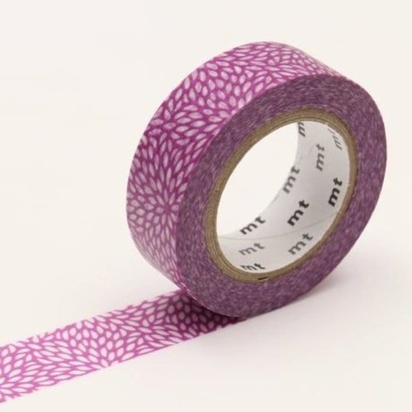 mt Washi Tape - 15mm wide - petals mujinagiku sumire violet