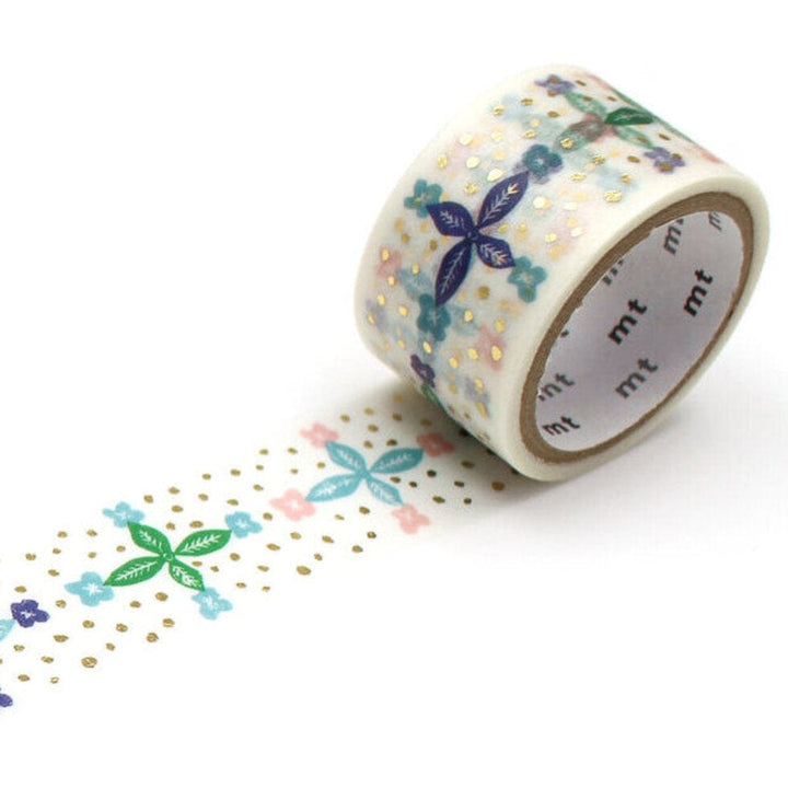 mt Washi Tape - 24mm wide (shorter length of 3 meters) - mina perhonen foil stamping blooming day