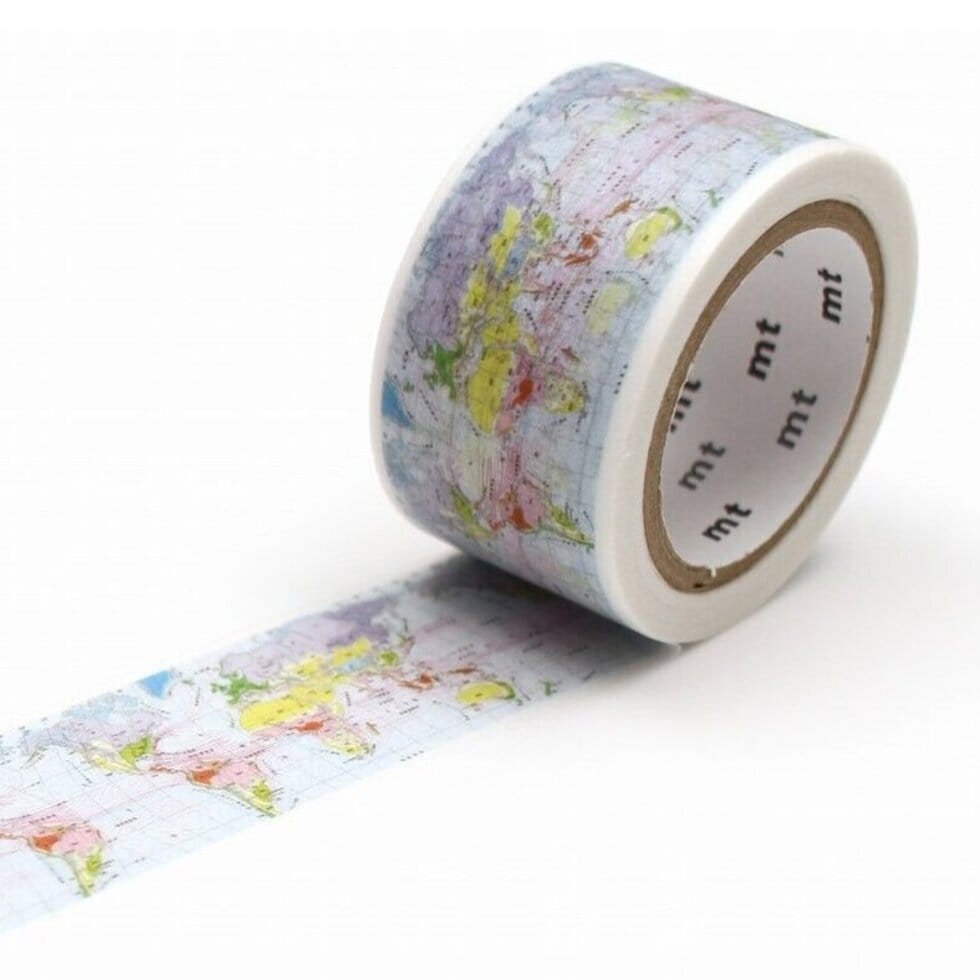 mt Washi Tape - 25mm wide - world climates and oceanic currents
