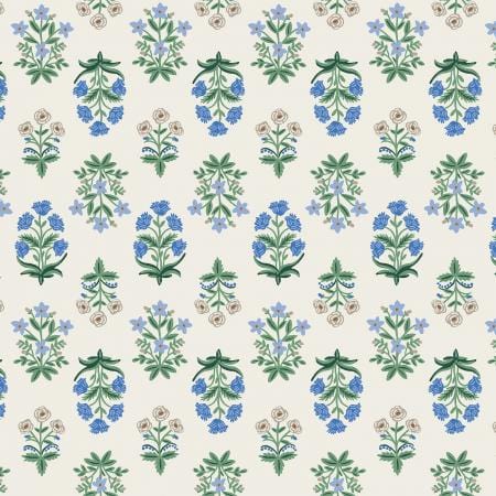 Mughal Rose - Blue Cotton Fabric ~ Camont Collection by Rifle Paper Co.