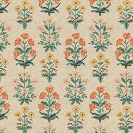 Mughal Rose - Red Unbleached Canvas Fabric ~ Camont Collection by Rifle Paper Co.