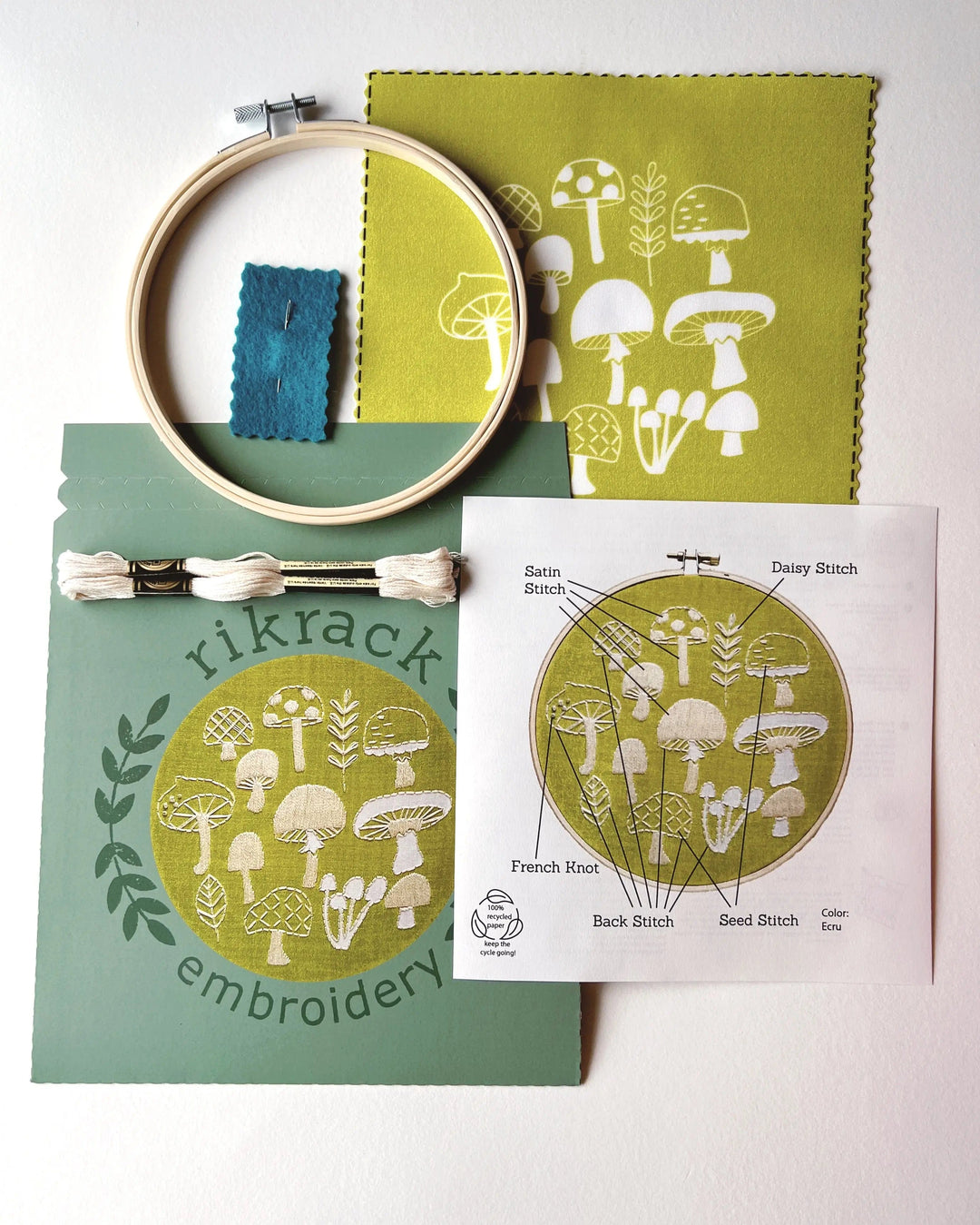 Mushrooms - Embroidery Kit - Rikrack