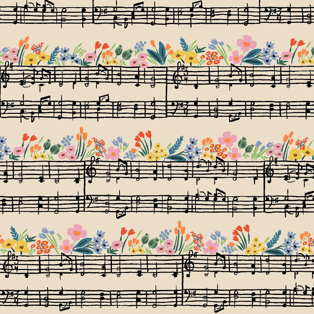 Music Notes in Natural- CANVAS - Bramble by Rifle Paper Co.