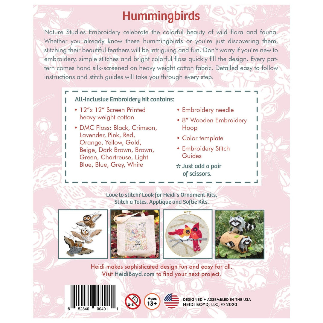 Nature Studies Embroidery Kit - Hummingbird - Heidi Boyd