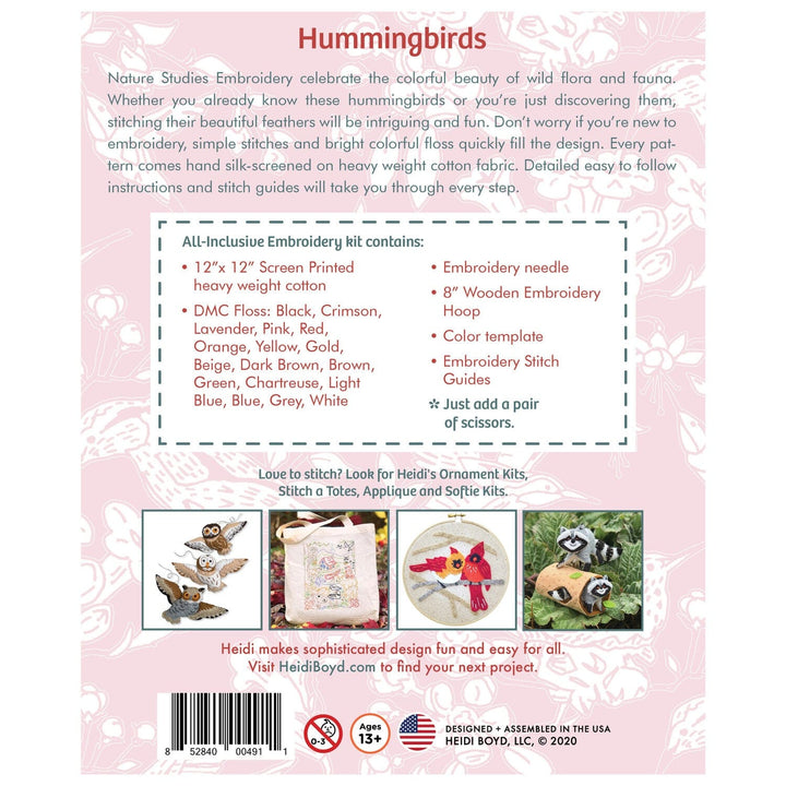 Nature Studies Embroidery Kit - Hummingbird - Heidi Boyd