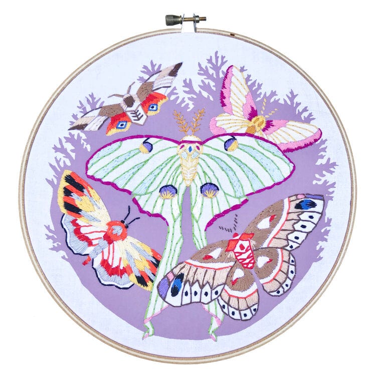 Nature Studies Embroidery Kit - Moonlit Moths - Heidi Boyd