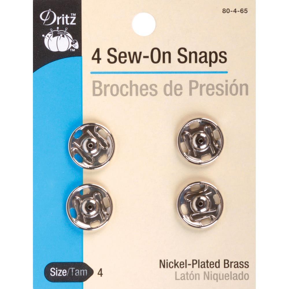 Nickel Sew-On Snaps, Size 4