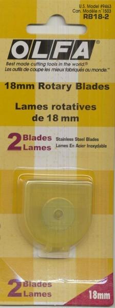 Olfa 18mm Rotary Blades, 2 Blades