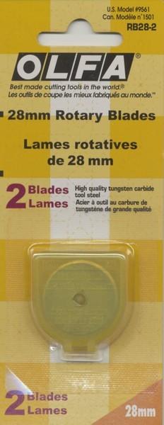 Olfa 28mm Rotary Blades, 2 Blades