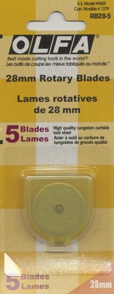 Olfa 28mm Rotary Blades, 5 Blades
