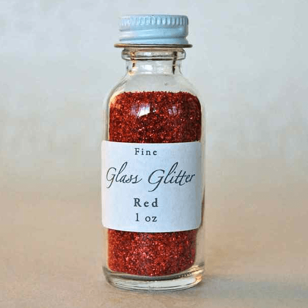 One Ounce of Glass Glitter in Red