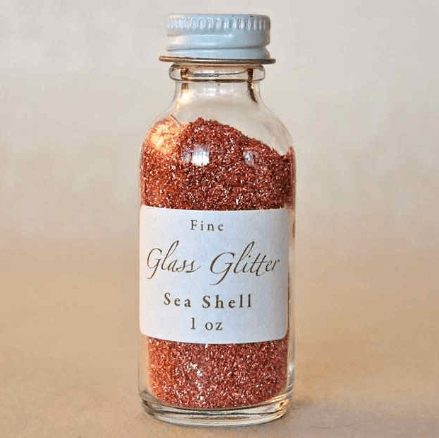 One Ounce of Glass Glitter in Sea Shell