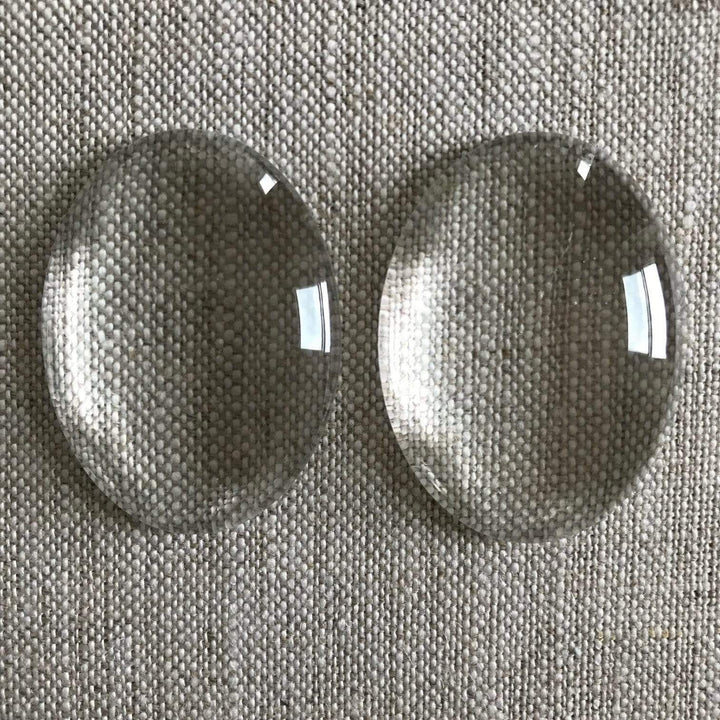 Oval Glass Cabochons, 30mm x 40mm, Four Pieces