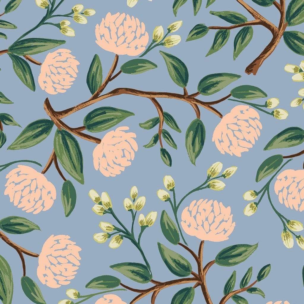 Peonies in Dusty Blue - Wildwood by Rifle Paper Co.