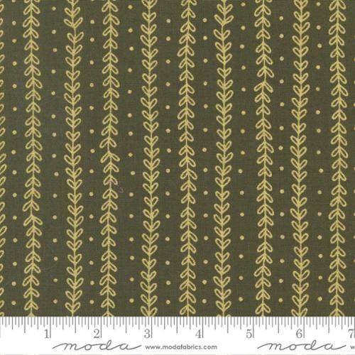 Petal Stripes in Forest Metallic - Meadowmere by Gingiber - MODA