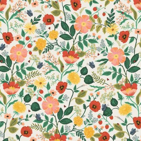 Poppy Fields - Botanical Floral - Cream Cotton Fabric ~ Camont Collection by Rifle Paper Co.