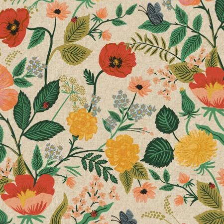 Poppy Fields - Natural Unbleached Canvas ~ Camont Collection by Rifle Paper Co.