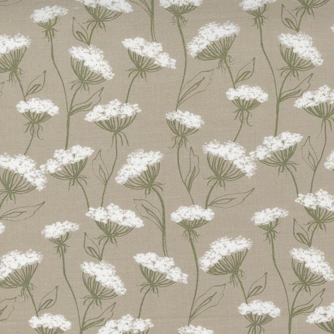 Queen Anne Meadow on Taupe - Flower Pot - MODA