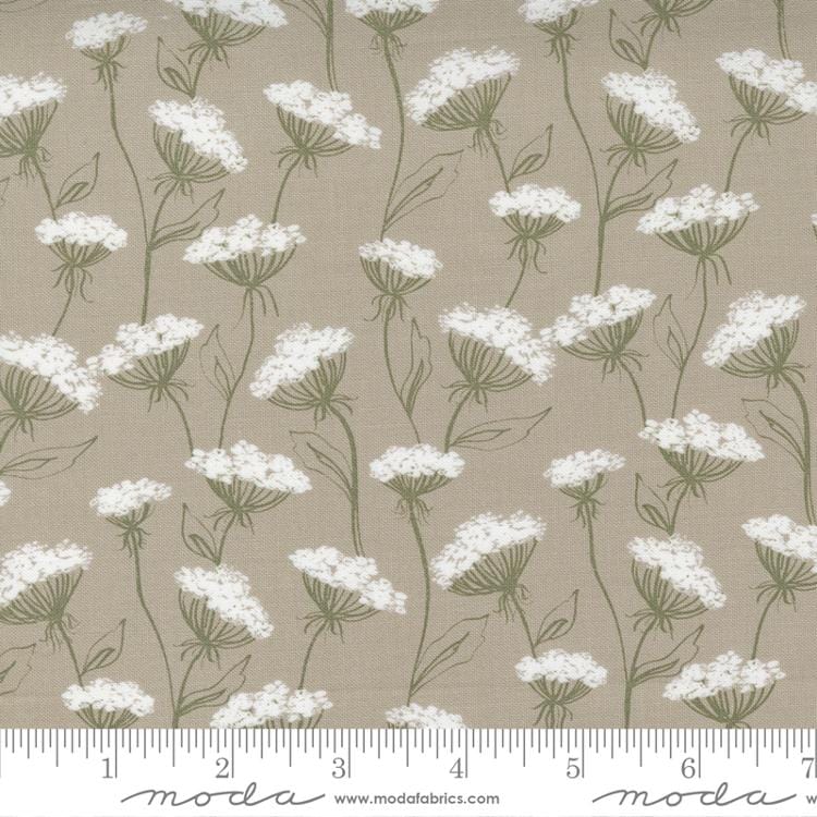 Queen Anne Meadow on Taupe - Flower Pot - MODA