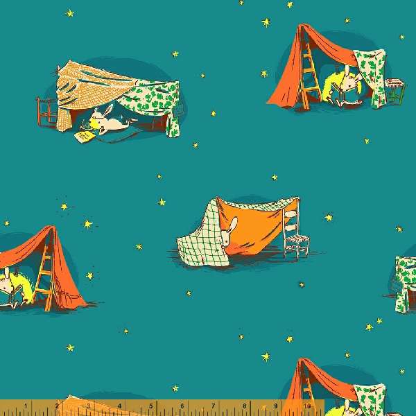Quilt Tent in Aqua - Lucky Rabbit - Heather Ross