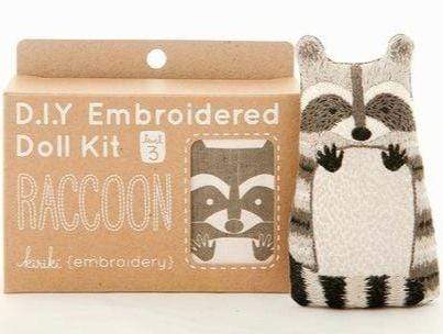 Raccoon Embroidery Kit from Kiriki