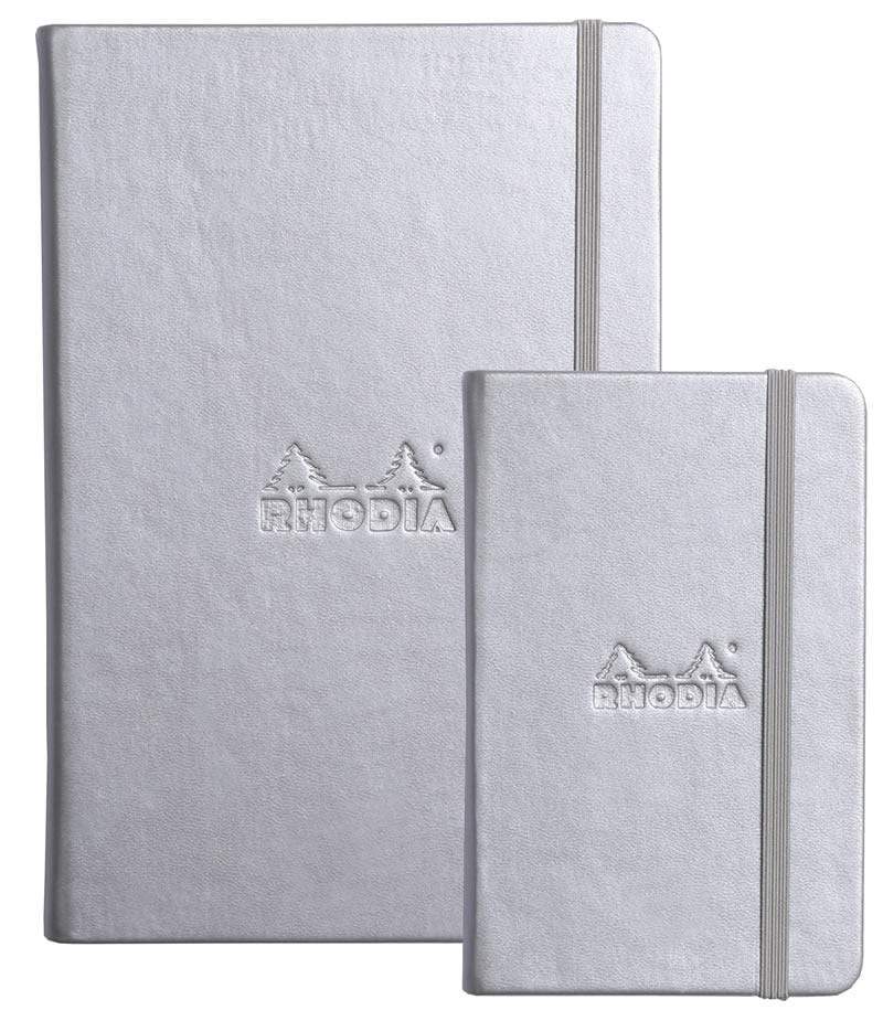 Rhodia Hardcover Dot Grid Journal in Silver