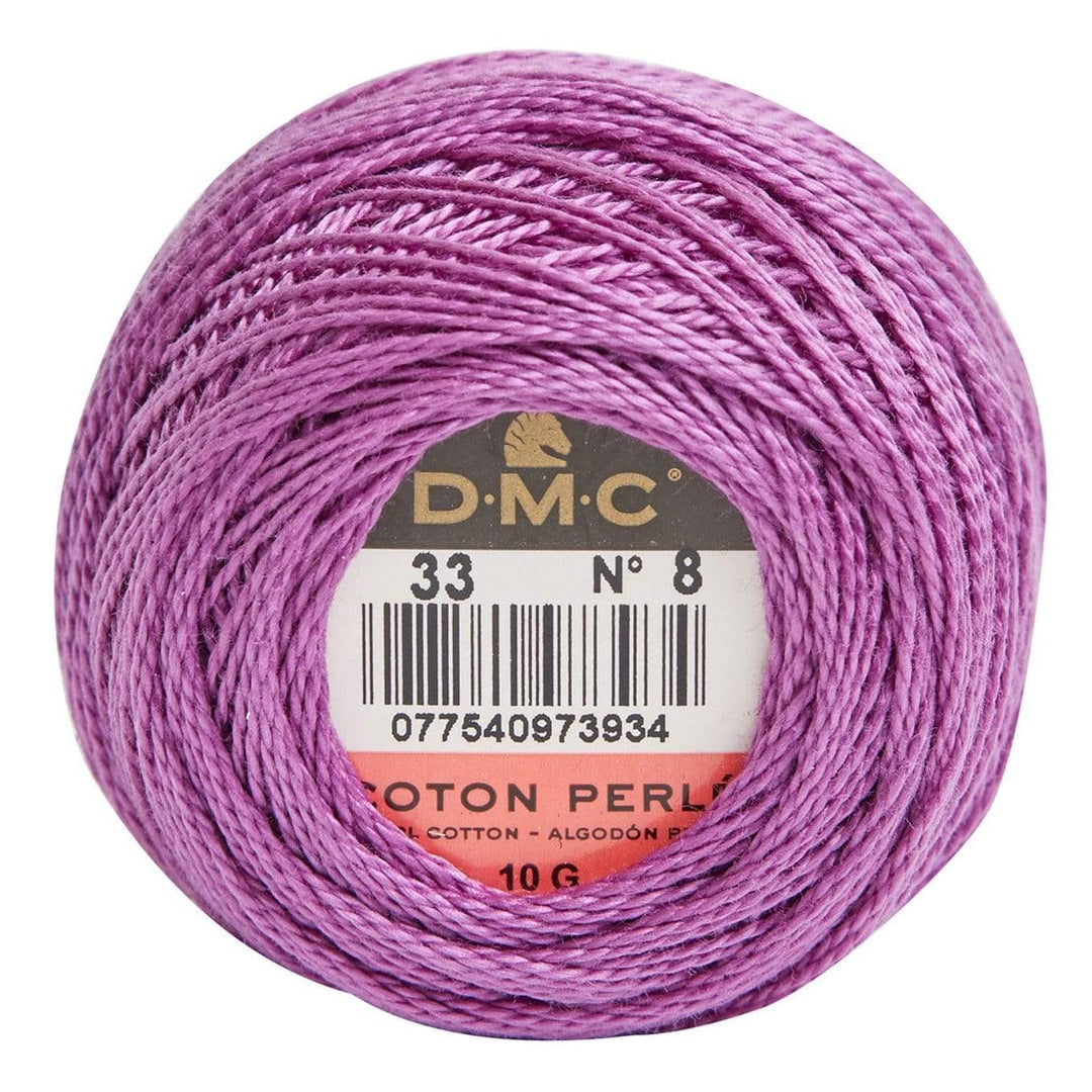Size 8 Pearl Cotton Ball in Color 33 ~ Fuchsia