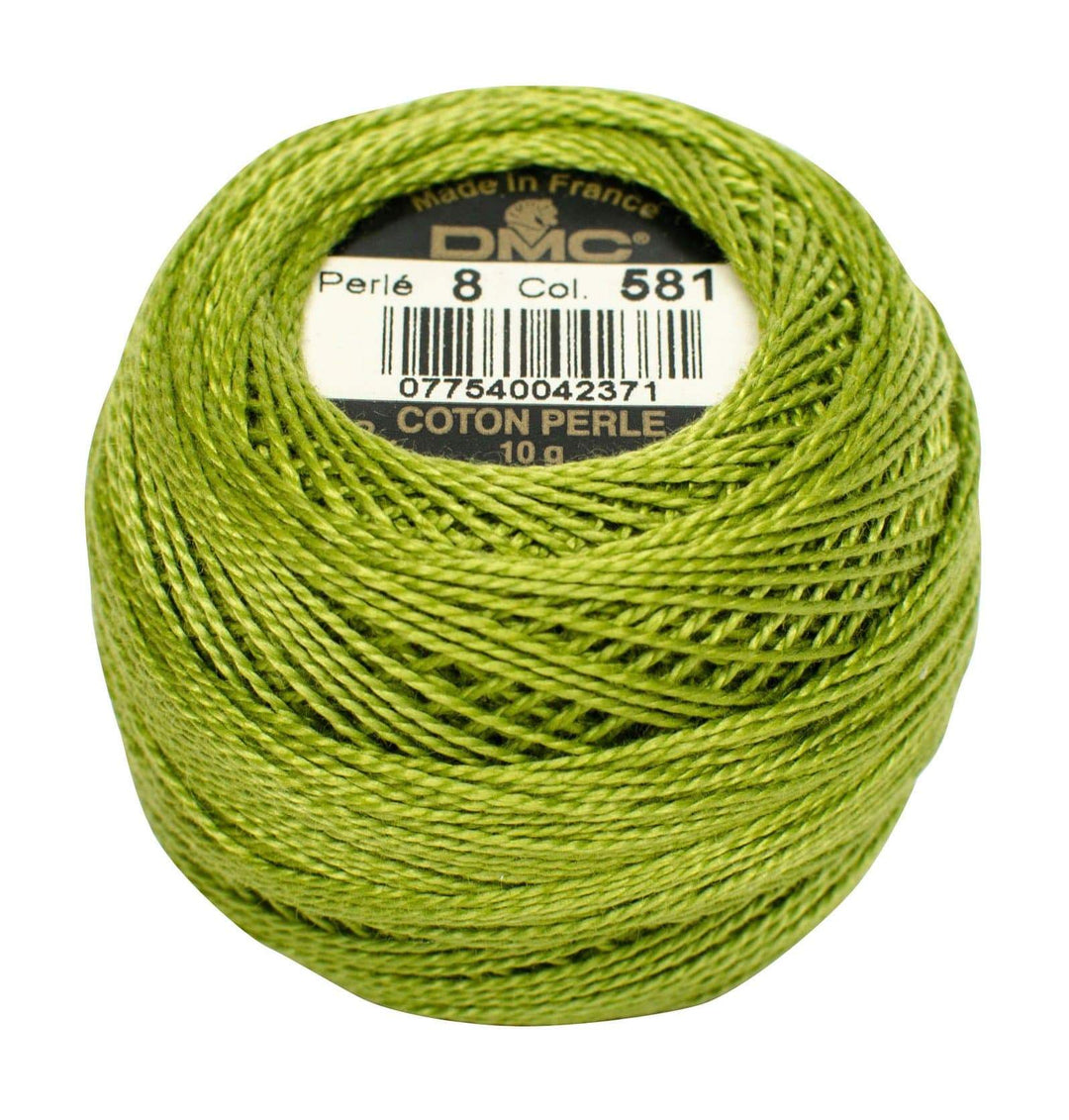Size 8 Pearl Cotton Ball in Color 581 ~ Moss Green