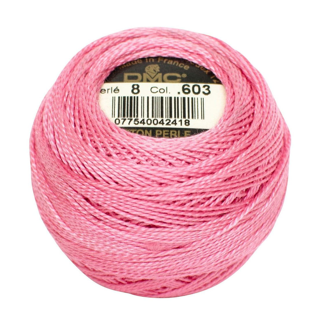 Size 8 Pearl Cotton Ball in Color 603 ~ Cranberry