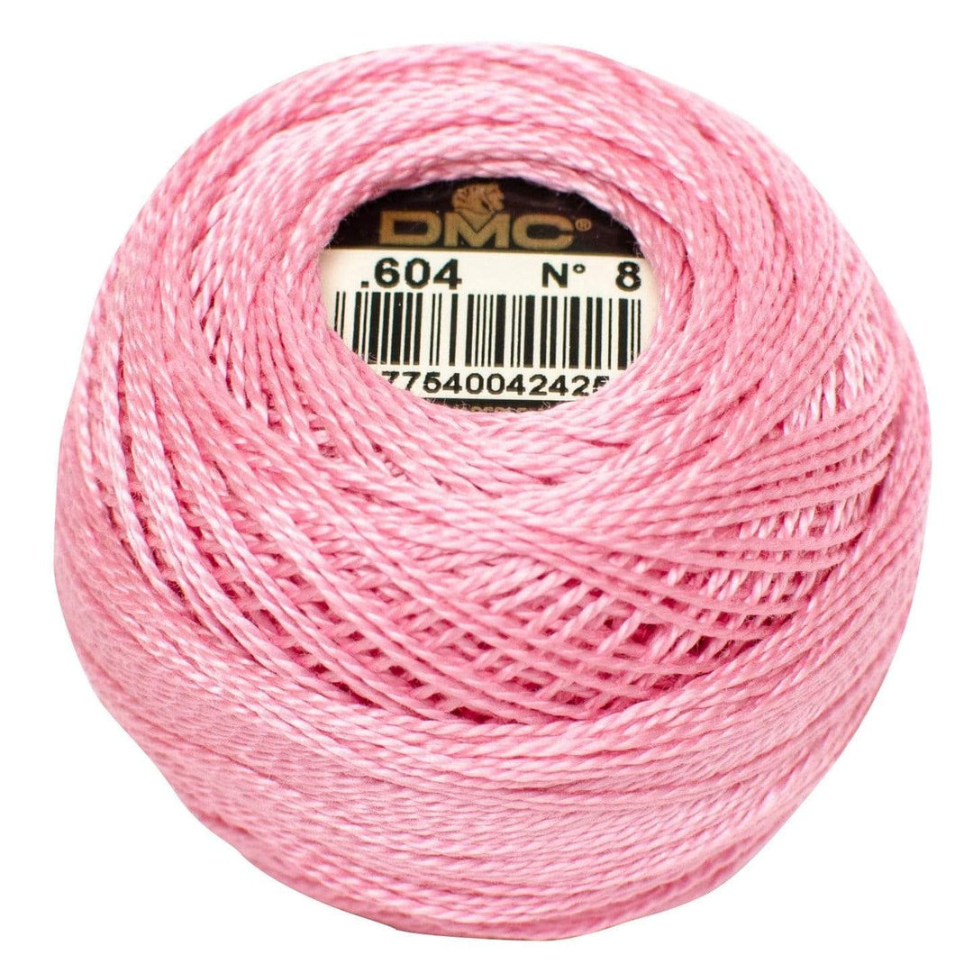 Size 8 Pearl Cotton Ball in Color 604 ~ Light Cranberry