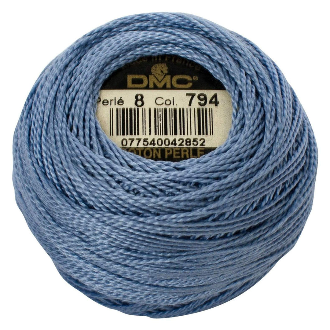 Size 8 Pearl Cotton Ball in Color 794 ~ Light Cornflower Blue