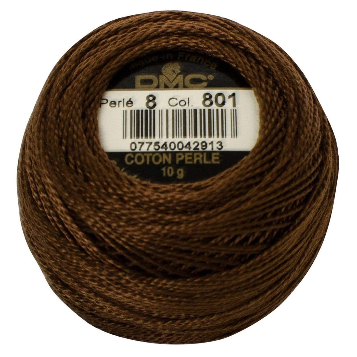 Size 8 Pearl Cotton Ball in Color 801 ~ Dark Coffee Brown