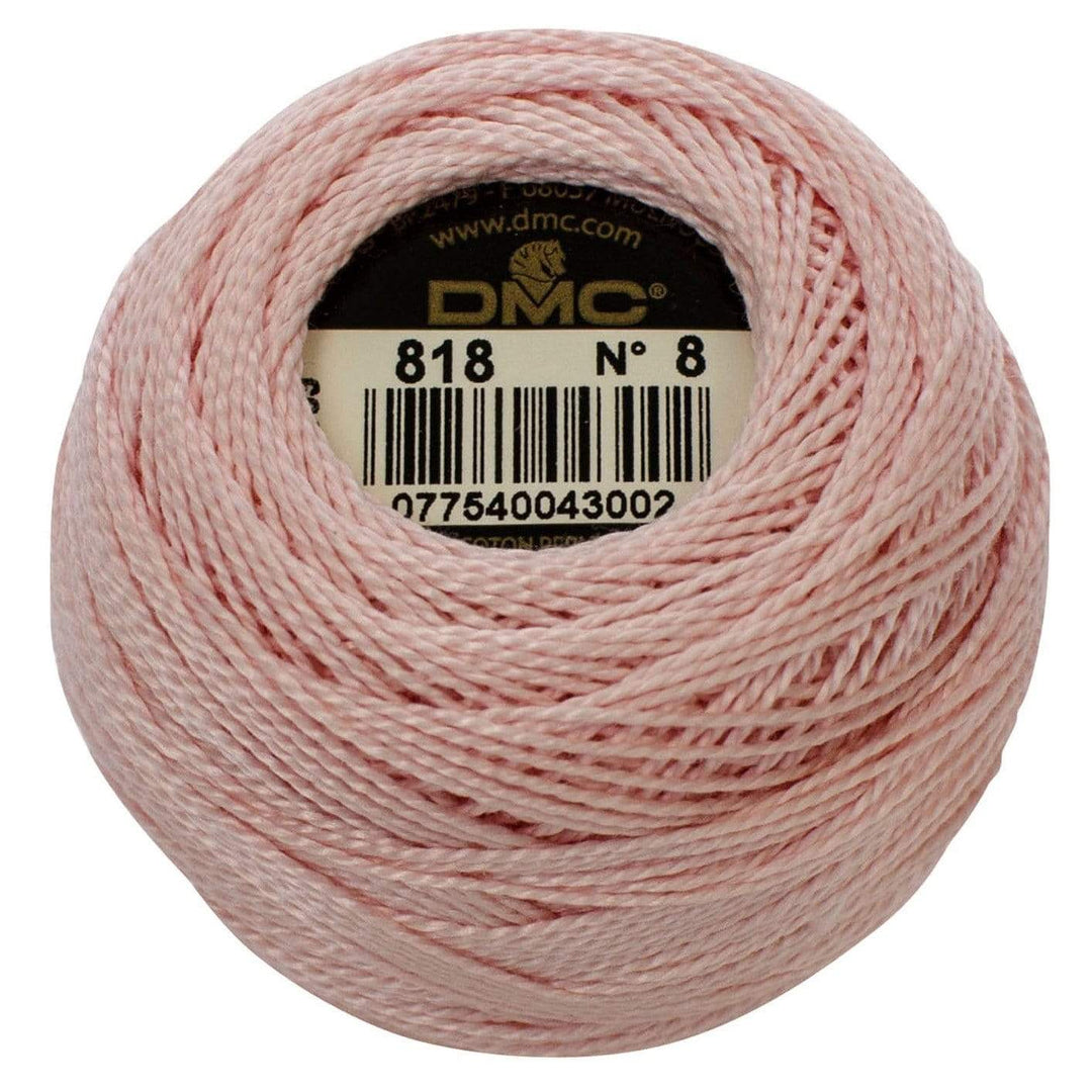 Size 8 Pearl Cotton Ball in Color 818 ~ Baby Pink