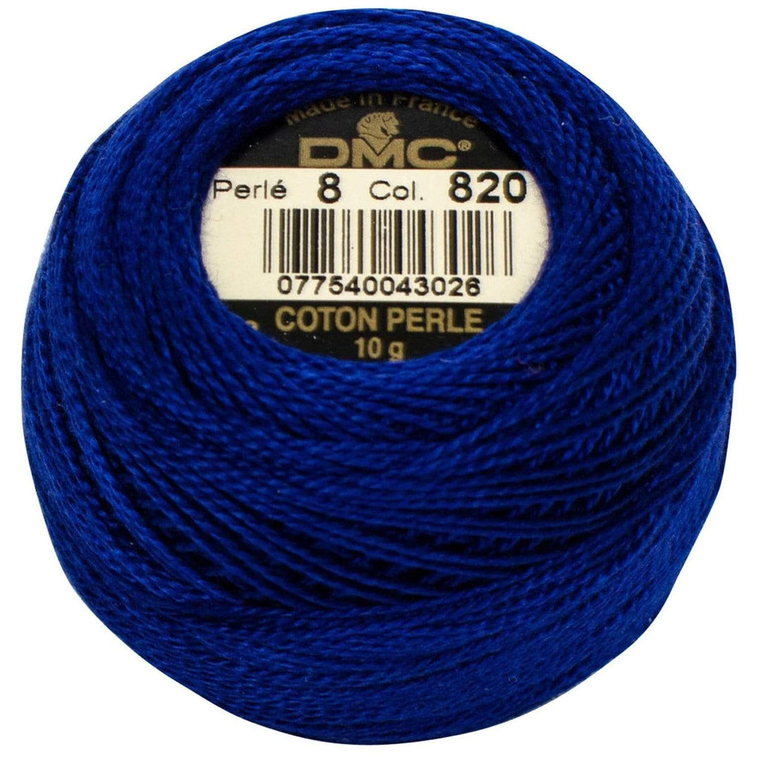 Size 8 Pearl Cotton Ball in Color 820 ~ Very Dark Royal Blue