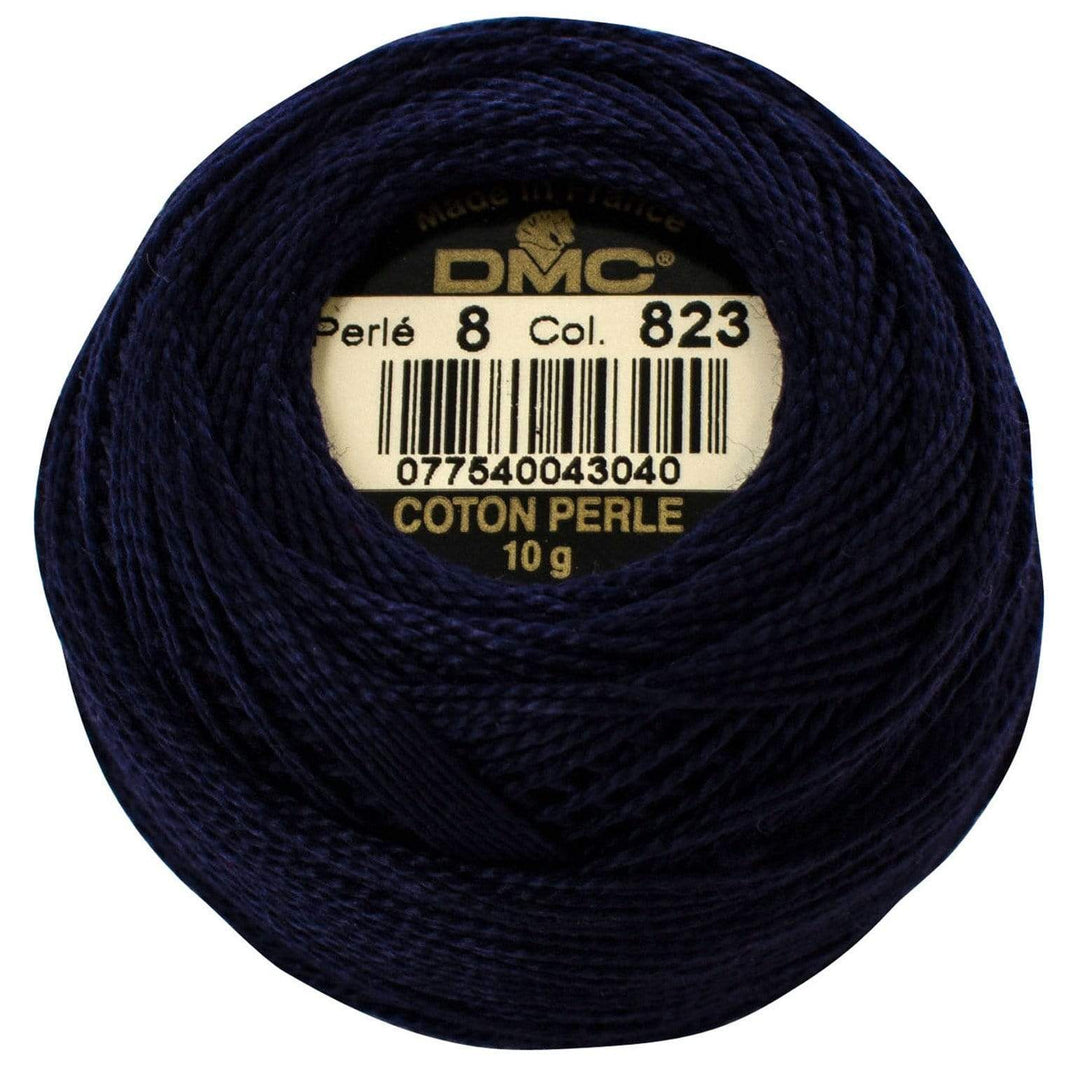 Size 8 Pearl Cotton Ball in Color 823 ~ Dark Navy Blue