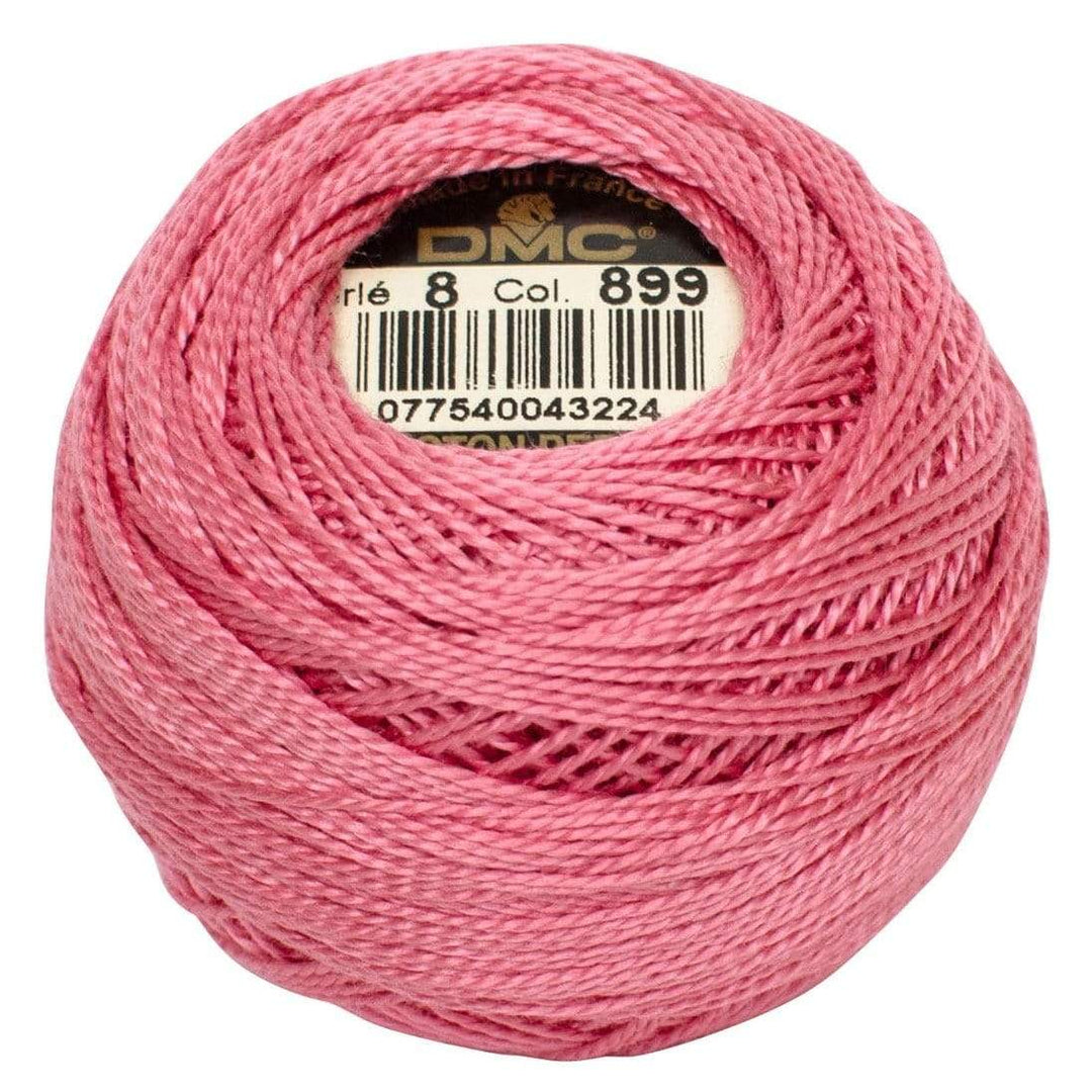 Size 8 Pearl Cotton Ball in Color 899 ~ Medium Rose