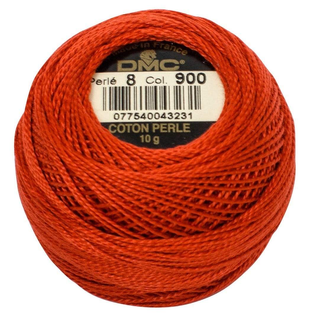 Size 8 Pearl Cotton Ball in Color 900 ~ Dark Burnt Orange
