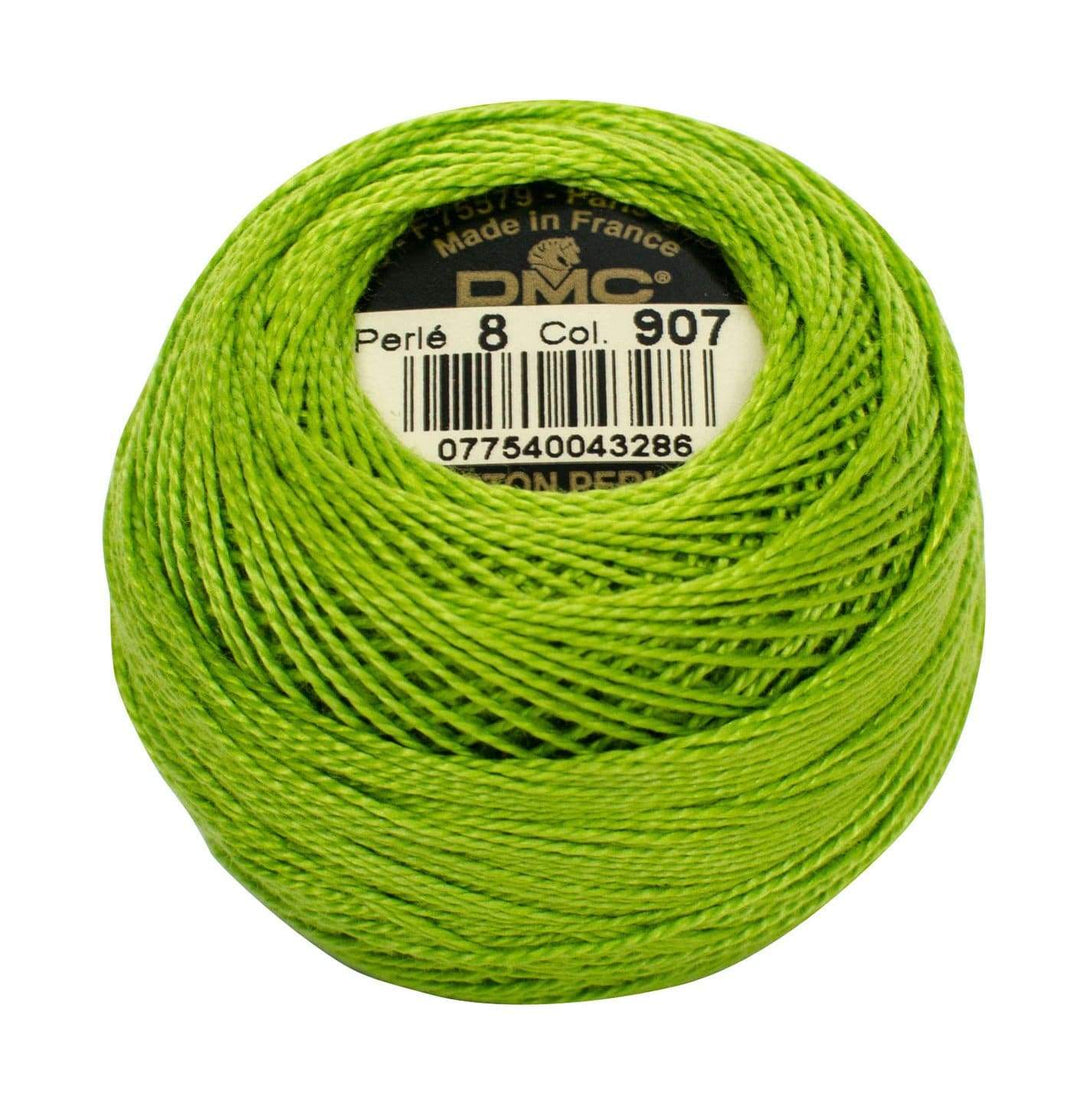 Size 8 Pearl Cotton Ball in Color 907 ~ Light Parrot Green
