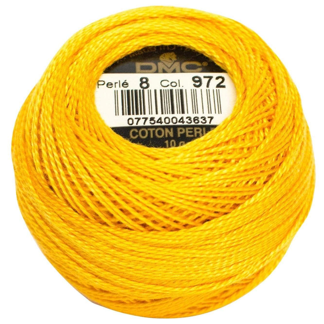 Size 8 Pearl Cotton Ball in Color 972 ~ Deep Canary