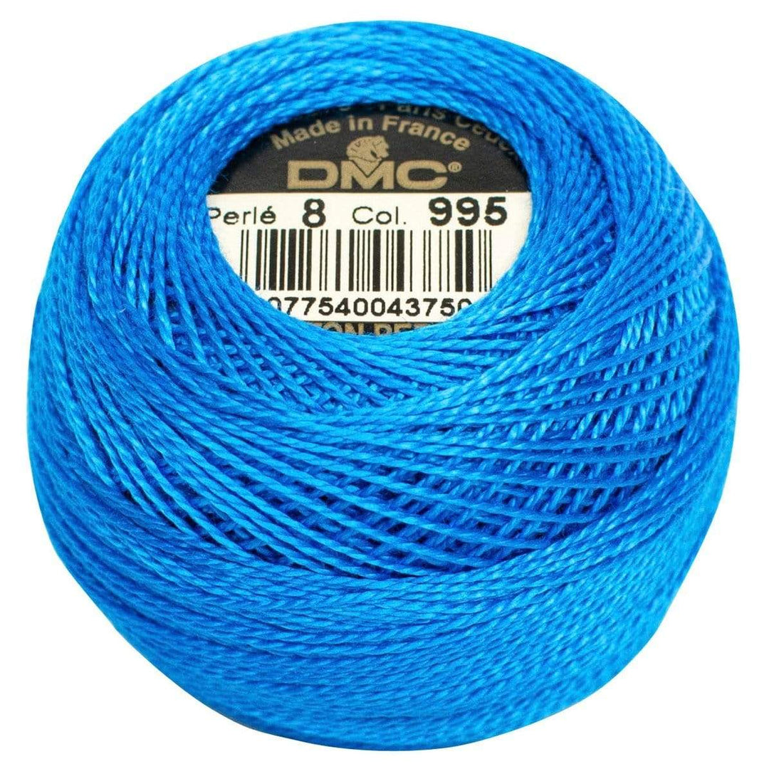 Size 8 Pearl Cotton Ball in Color 995 ~ Dark Electric Blue