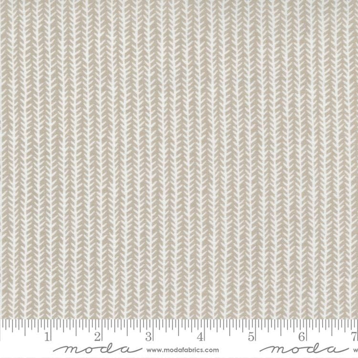 Sprout Stripe on Taupe - Flower Pot - MODA