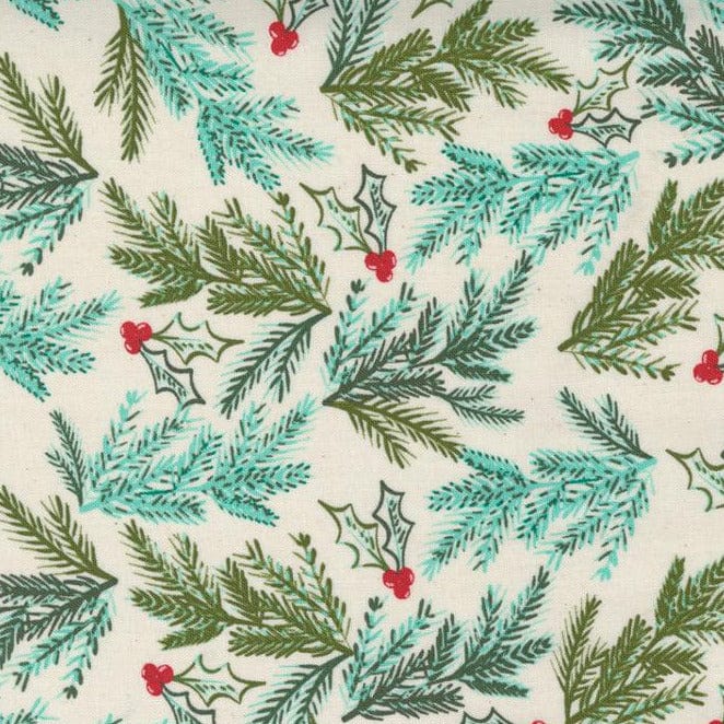 Spruce Sprig on Natural - Cheer and Merriment Collection - MODA