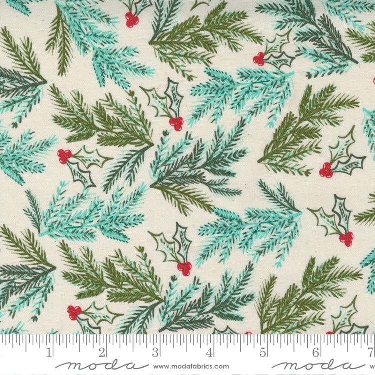 Spruce Sprig on Natural - Cheer and Merriment Collection - MODA