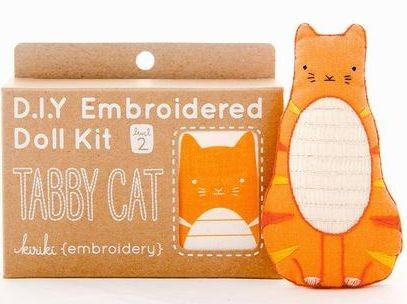 Tabby Cat Embroidery Kit from Kiriki