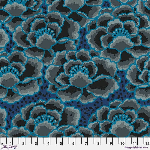 Tonal Floral in Charcoal - Kaffe Fassett Collective